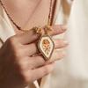 Tarot Necklace Retro Literary Color Pendant Necklace Women'S Fashion Gold-Plated Color Retention