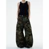 Madwitch American-Style Camouflage Scimitar Cargo Casual Pants Unisex Loose Fit Versatile Casual Color-Block Button Pants Trendy