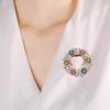 Women Scarf Fastener Sparkling Rhinestones Leaves Flower Shape Scarf Button Suits Coats Bags Scarves Badge Versatile Accessory