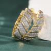Women's  Exquisite Golden Plated Sparking Synthetic Zircon Hoop Earrings Elegant Banquet Perfect Jewelry Accessories Gift
