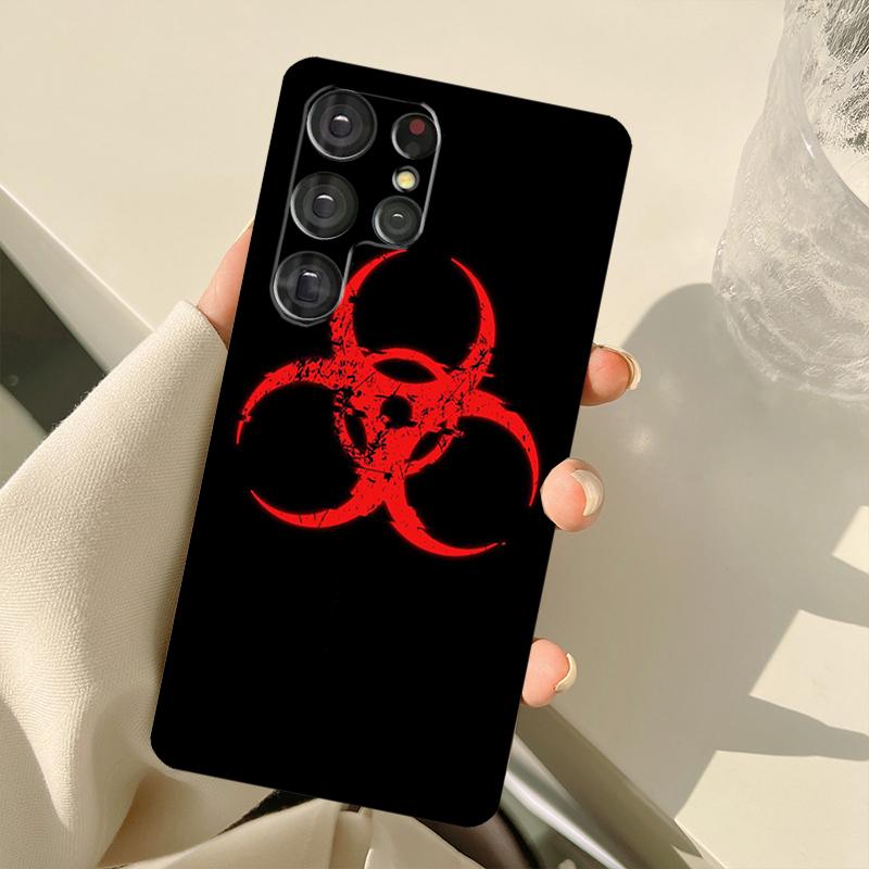 Biohazard Symbol For Samsung Galaxy S23 S22 Ultra S21 S20 FE S8 S9 S10 Note 10 Plus Note 20 Ultra Phone Case
