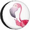 Funny Flamingo Peace Sign Watercolor Spare Tire Cover Universal for RV SUV Camper Trailer Durable