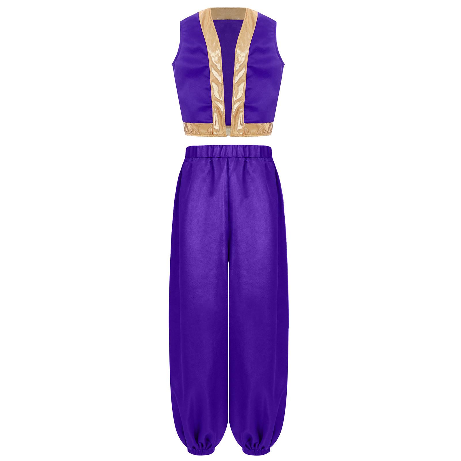 

Children s Arab Prince Costume Kids Vest Pants Suit Boys Arabian Halloween Fancy Dress 5-6 Years