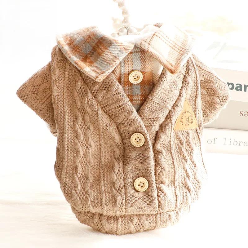 

Собачья зимняя мода теплая одежда вязаная одежда для домашних животных для маленьких и средних собак чихуахуа щенок свитер для домашних животных йоркширский пес кошка свитер M