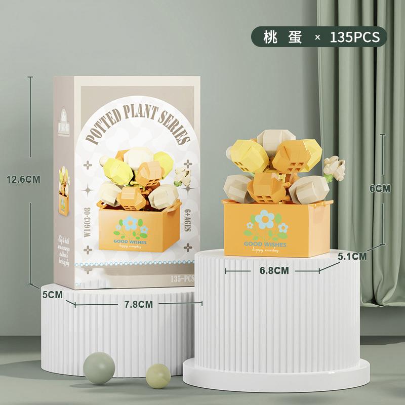 Flower Bouquet Mini Particle Building Blocks Flower Kit 3D DIY Creative Plants Micro Bricks for Home Decor Girl Gift Adults Kids