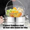 Professional Grade Air Fryers Mesh Insert Stainless Steel Basket With Handle For Fries and Chicken Wing