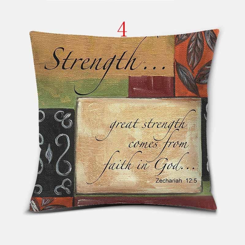 Hope Love Faith Believe Strenght  Print Square Pillowcase Home Decoration Car Sofa Cushion Cover
