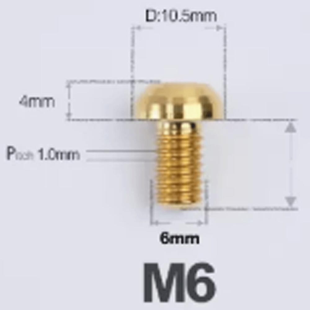 Multiple Color M6 P1mm X6/8/10/12/14/16/18/20/25/30/35mm GR5 TC4 Titanium Alloy Screw Bolt T30 Torx Mushroom Head For Bike