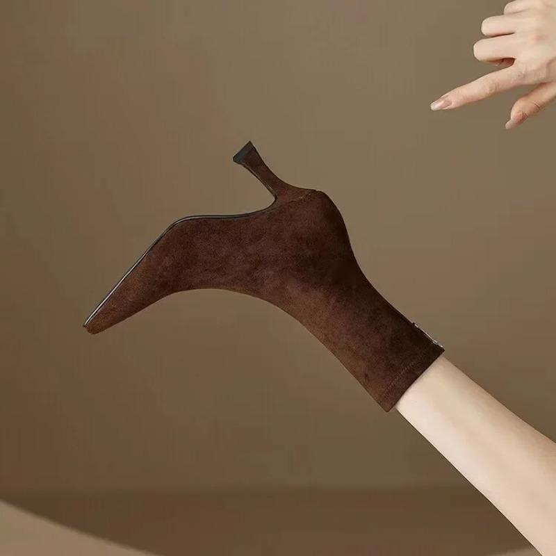 Women Stretch Ankle Boots Sexy Pointed Toe Short Botas Shoes Fashion Partys Stiletto High Heel Socks Botas Botas De Mujer