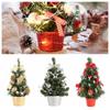 PVC Desktop Pine Christmas Tree With LED Light Balls Artificial Pine Tree  Festival Decor