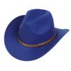 Women Men Western Cowboy Hat, Wide Curved Brim Felt Cowgirl Hat, Vintage Jazz Riding Hat, Removable Hat Belt, Head Circumference 56‑58cm