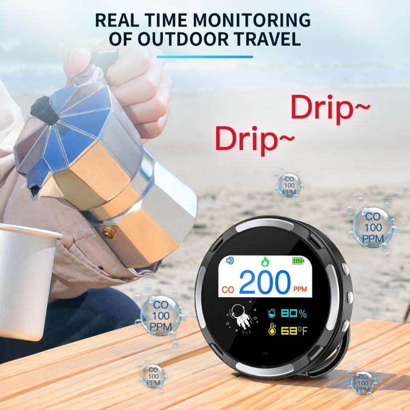 Intelligent Carbon Monoxide Tester Customizable Warning Level Visual Audible Alarms Portable Design For Multiple Environment