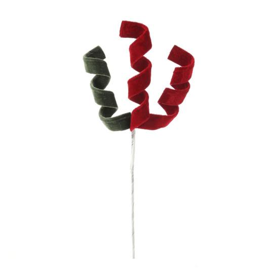 Velvet Spiral Christmas Stems Red White Green Spiral Christmas Tree Picks DIY Crafts for Wreath Fireplaces Vase Filler Holiday Ornament