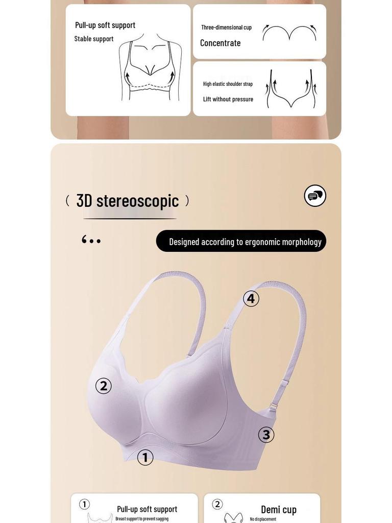 Cloud Cup Nahtloser Push-Up-BH für Damen, hebt und stützt, ohne Bügel, Anti-Hänge-Effekt, bequeme Passform