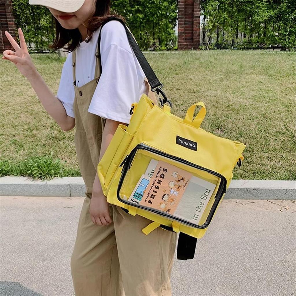 Giminuo Ita Shoulder Transparent Tote Crossbody Large Travel Unisex 4-Way Bag, Bag, Large, Bag, Backpack, Bag, Capacity, School, Commuting, Bag,