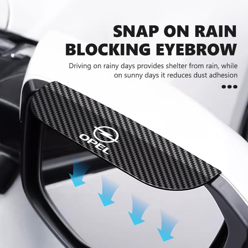 2pcs Car Rear View Mirror Shield Guard Rain Eyebrow Shade Cover For Opel ADAM ASTRA J K CORSA E INSIGNIA MOKKA VIVA Meriva