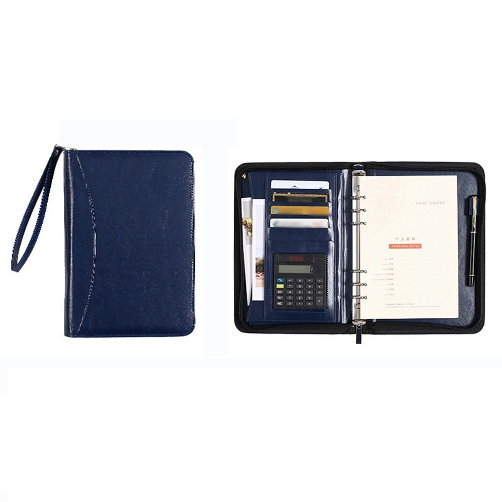 Portable Portfolio Binder 6-Ring Business Notebook Memo Book File Folder  Document Storage