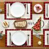 4pcs Christmas Tree Placemat Linen Dining Table Mats Coaster Bowl Coffee Cup Pad Mat 2025 Navidad Home Kitchen Decoration