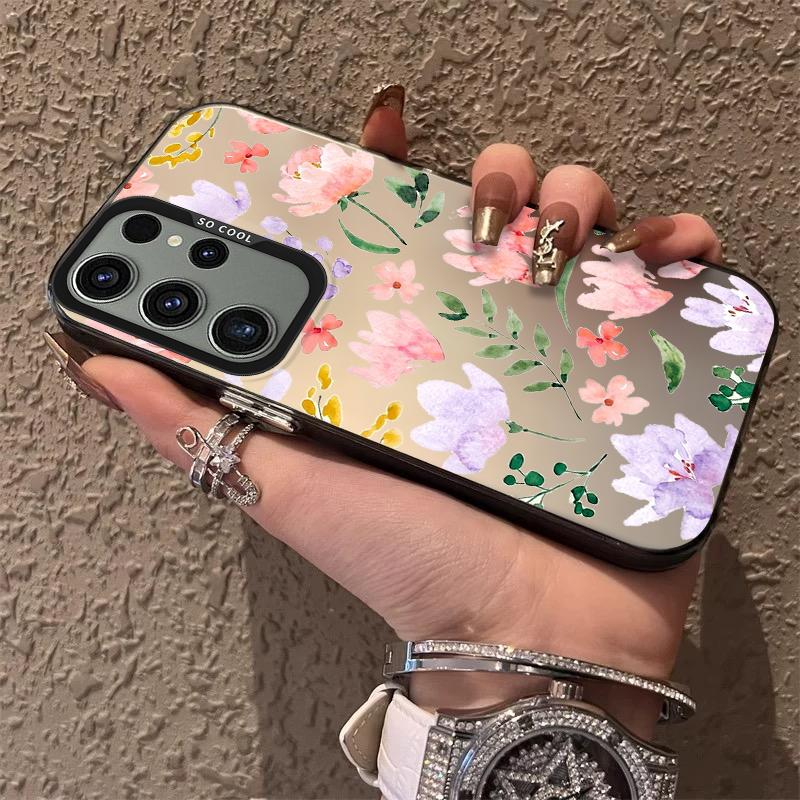 Tulip Floral Frosted Case for Samsung Galaxy S25 S24 S23 S22 Ultra S21 Plus S20 FE A73 A72 A71 A56 A55 A54 A53 Acrylic Cover