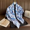90x90cm Square Silk Scarf Luxury Brand Designer Hair Print Head Handkerchief Hijab Shawl Women Bandanna Foulard Muffler Wrap