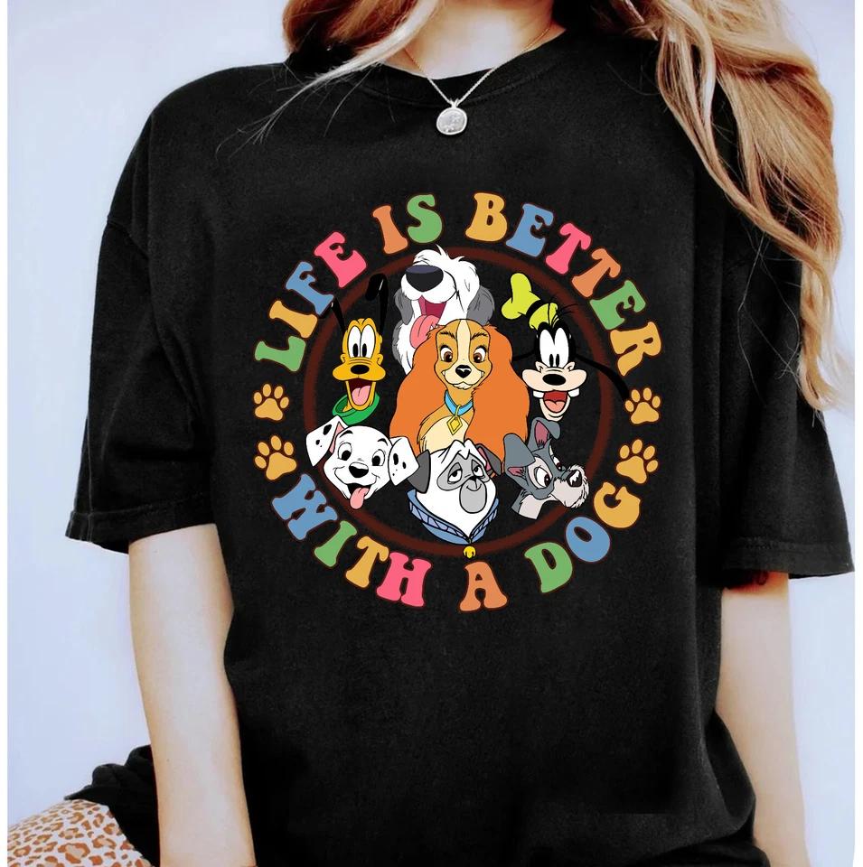 Disney Dogs Life Is Better Pluto Lady & Tramp Unisex Adult Kid Shirt 5926065