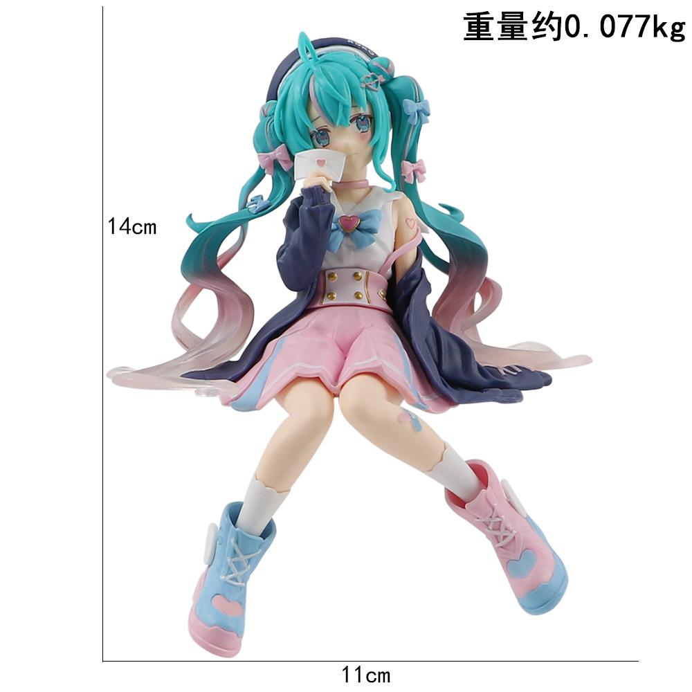 

14CM Anime Model Hatsune Miku Love Sailor Suit Dress Up Two Colors Action Figures Kawaii Noodle Stopper Model Toy Present Collect No box