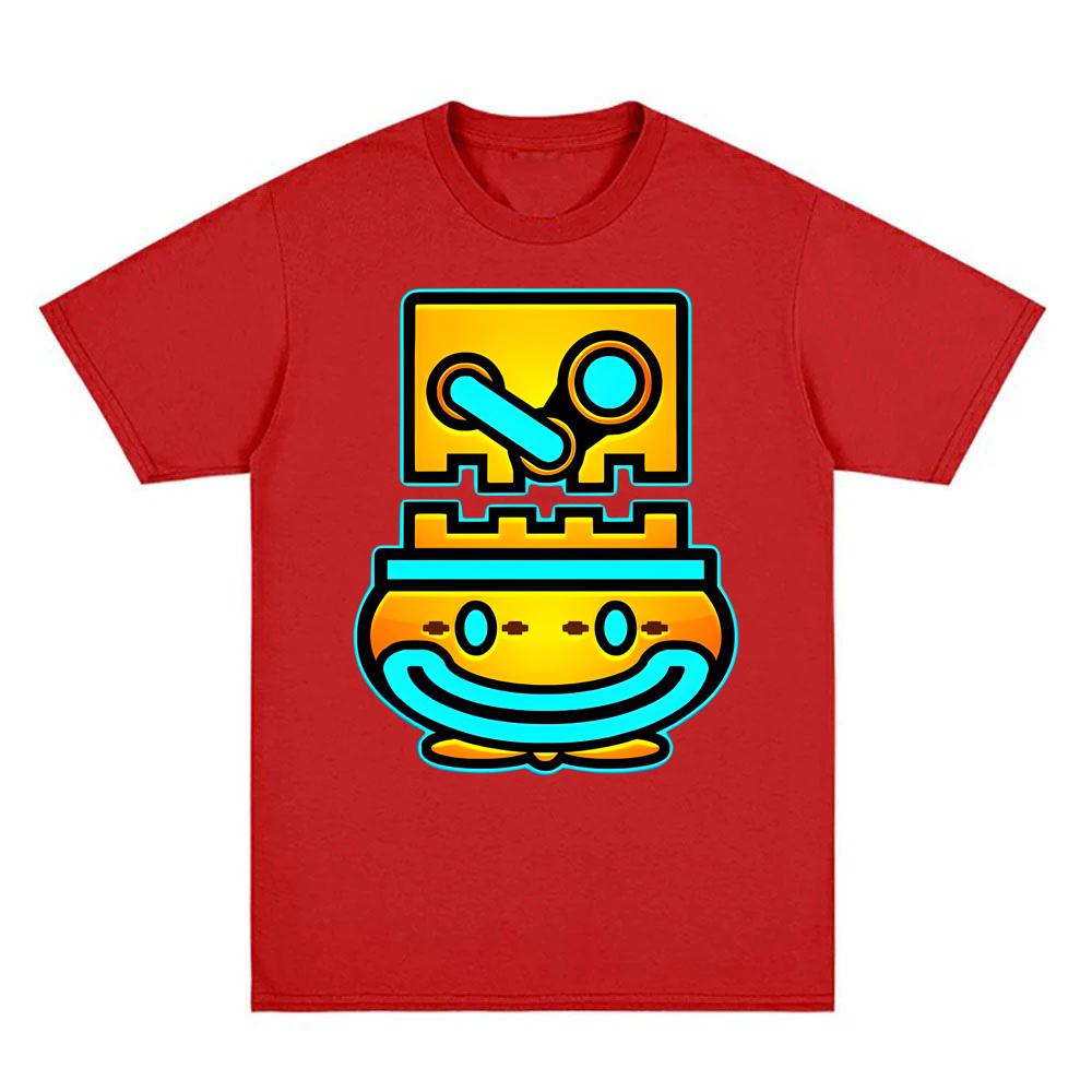 Geometry Dash T-Shirt 2026 Neue Rhythmus-Plattform Elektronische Spiele Grafikdruck TEE Baumwolle Bequem Hochwertige T-Shirts