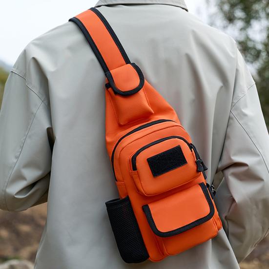 Chest Sling Bag Waterproof Nylon Portable Large Capacity Outdoor Travel Camping Fishing Sports Running Crossbody Bag Single Shoulder Pouch