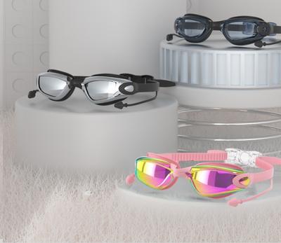 Professionelle Taucherbrille Galvanik Männer und Frauen All-in-One-Ohrstöpsel Brille Anti-Fog wasserdichte HD-Schwimmbrille