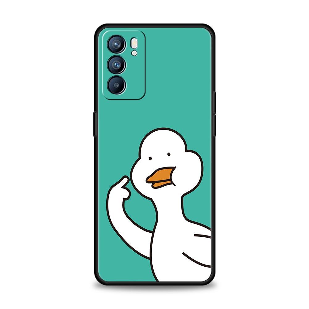 Funny Cartoon Duck Goose Phone Case For Oppo Reno14 Reno13 Reno12 11 F 10 Find X5 X9 Pro A54 5G A53 A9 A16 A78 4G A80 A98 Cover