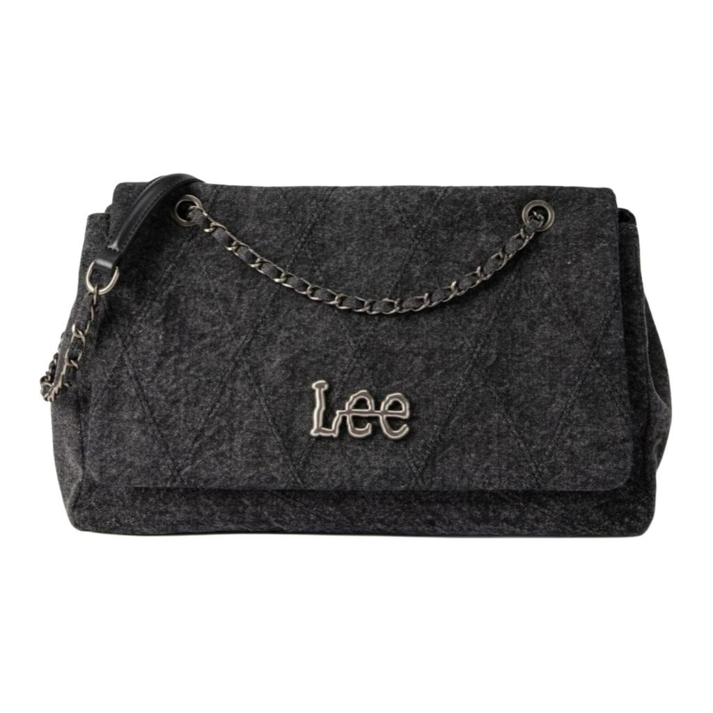 New Lee Denim Large Pocket Shoulder Bag Regular Women's Black LE240107M-801