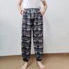 Elephant Jump Pants Pocket Adjustable Elastic High Waistband Strap Unisex Man Women Print Thailand Casual Streetwear Beach Bohemian Retro Vintage