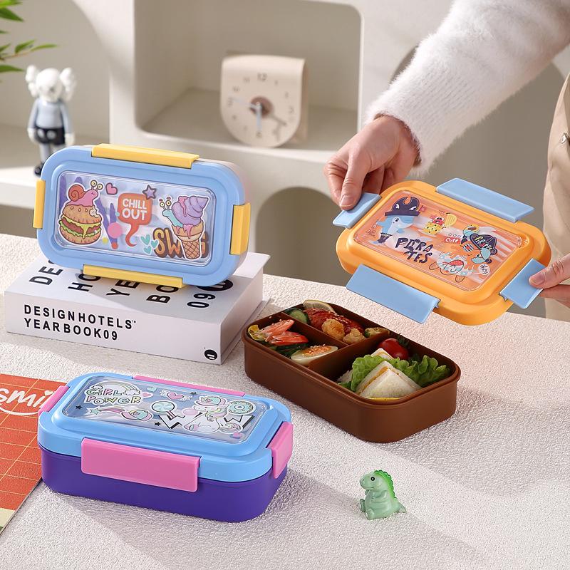 Carina Scatola Pranzo per Studenti a Cartoni Animati - Contenitore Bento e Snack per Bambini