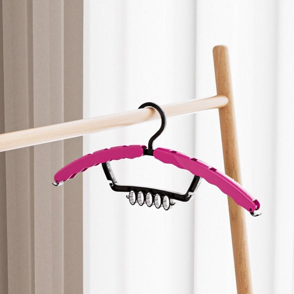 4 Pieces Plastic 3-in-1 Clothes Drying Rack Windproof Hanging Shoe Drying Rack Save Space Anti-slip Folding Clothes Hanger