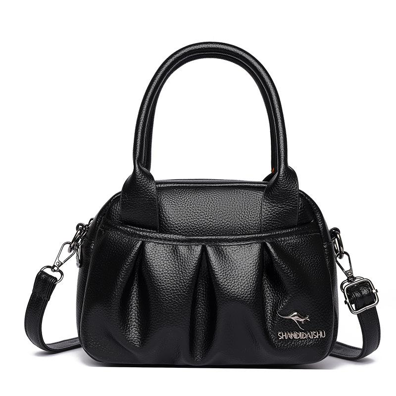 Elegant Leather Tote Bag for Women Casual Shoulder Crossbody Handbag with Top Handle