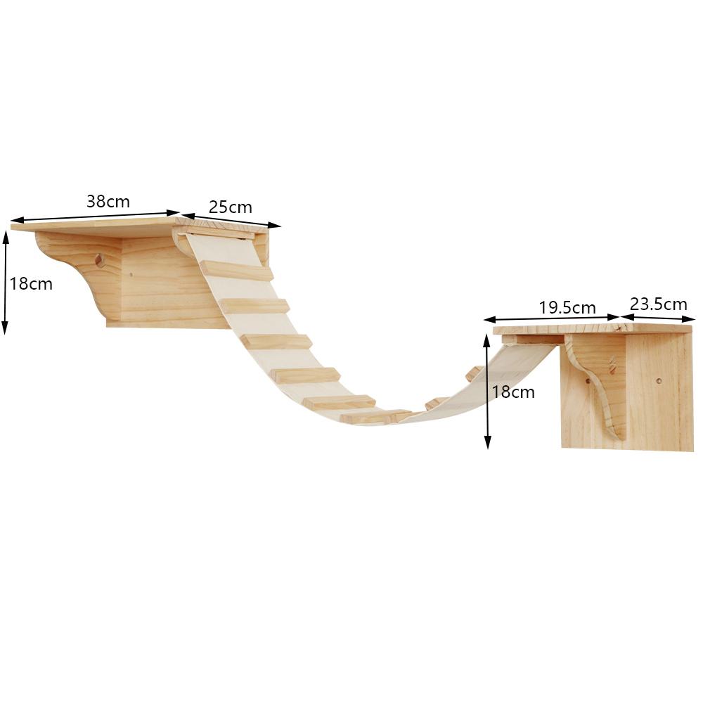 

Cat Bridge Step Set Wall Mounted cat Shelf Wooden Tree Ladder with Climbing Step Shelves Cat Furniture Activity Center