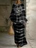 European and American retro bohemian suit exotic print loose top wide-leg pants temperament casual two-piece set