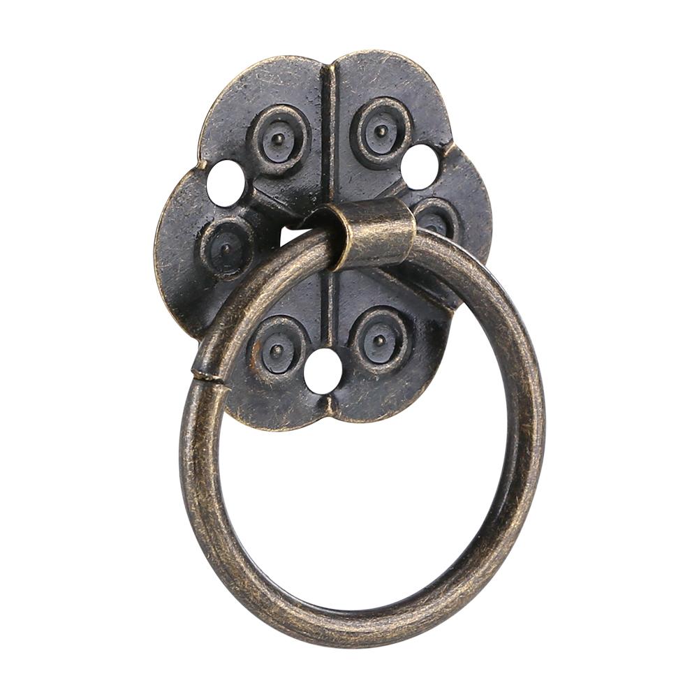 20Pcs Iron Furniture Handle Drawer Cabinet Desk Door Ring Pull Hardware Home Decor 2x2cm