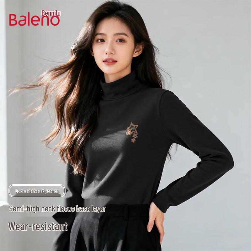 Baleno Women's Fleece Lined Half-High Neck Thermal Top