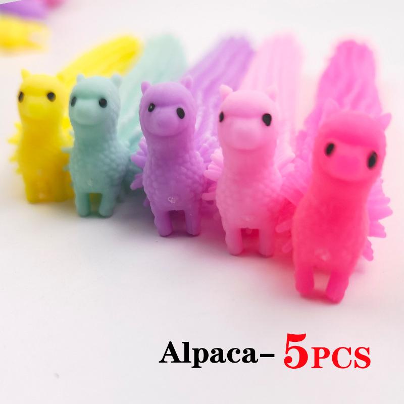 5/30PCS Funny Stretch Sensory Toys Unicorn Caterpillar Dinosaur Alpaca Kawaii Fidget Toys Stress Relief Gifts for Children Adult