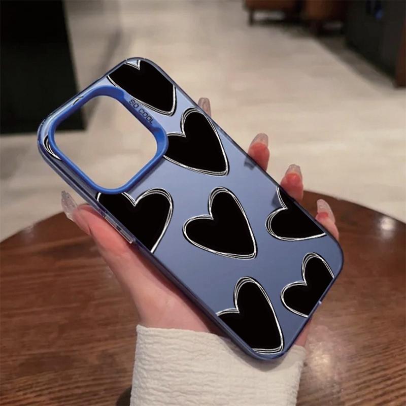 Couple Love Heart Case For iPhone 16 Pro Samsung A55 A35 S24 Xiaomi Redmi Note 13 Pro 14C Huawei Honor 200 Shockproof Phone Bumper Anti-Scratch Cover