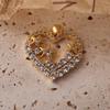 Collana e Braccialetto Charms a Forma di Cuore e Stella con Strass Placcati Ottone Fai da Te Coreani