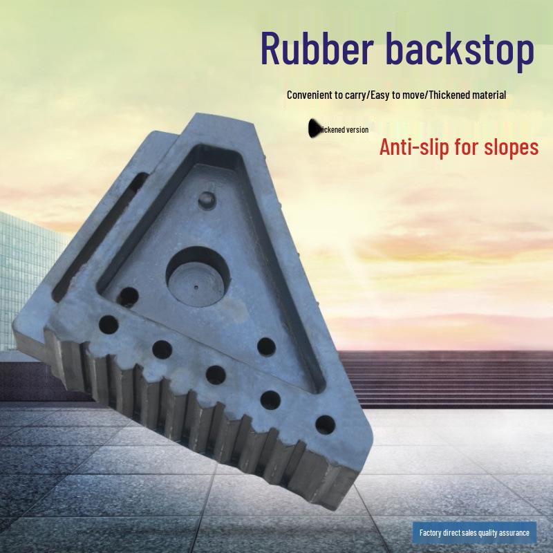 Large Portable Anti-Roll Wheel Chock: Rubber & Wood Stopper for Truck Tires