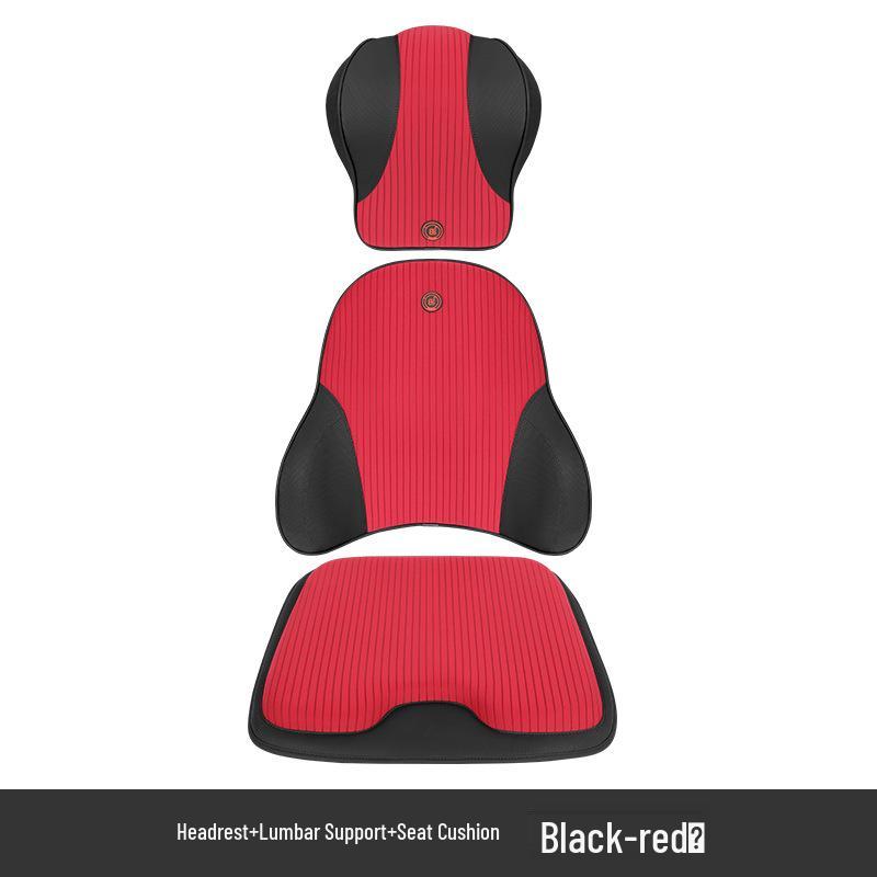 Electric Massage Lumbar Support Pillow - Memory Foam Car Seat Cushion with Remote Control.