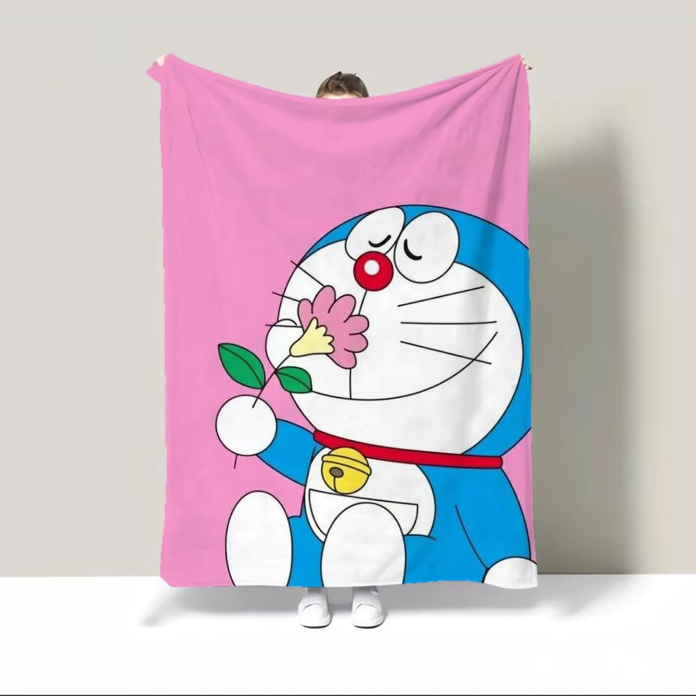 Thick Blanket for Winter Doraemon Fluffy Plaid Decorative Sofa Blanket King Size Custom Blankets and Throws Home Interior Throw