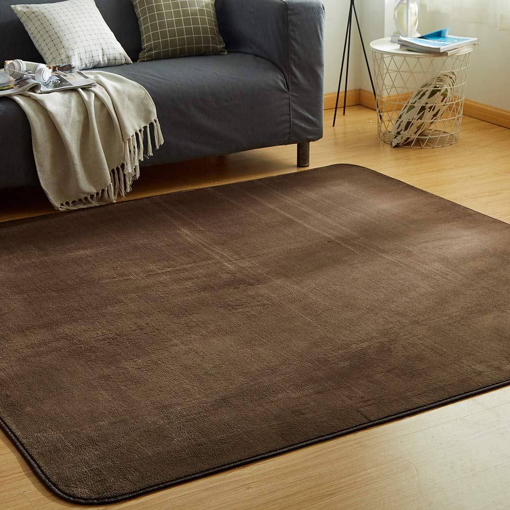 VK Living Carpet 200x300cm tatami Odor Compatible with Underfloor Heating and Hot Easy to Stylish Nordic Flannel Brown Rug, (approximately 4.5 mats),