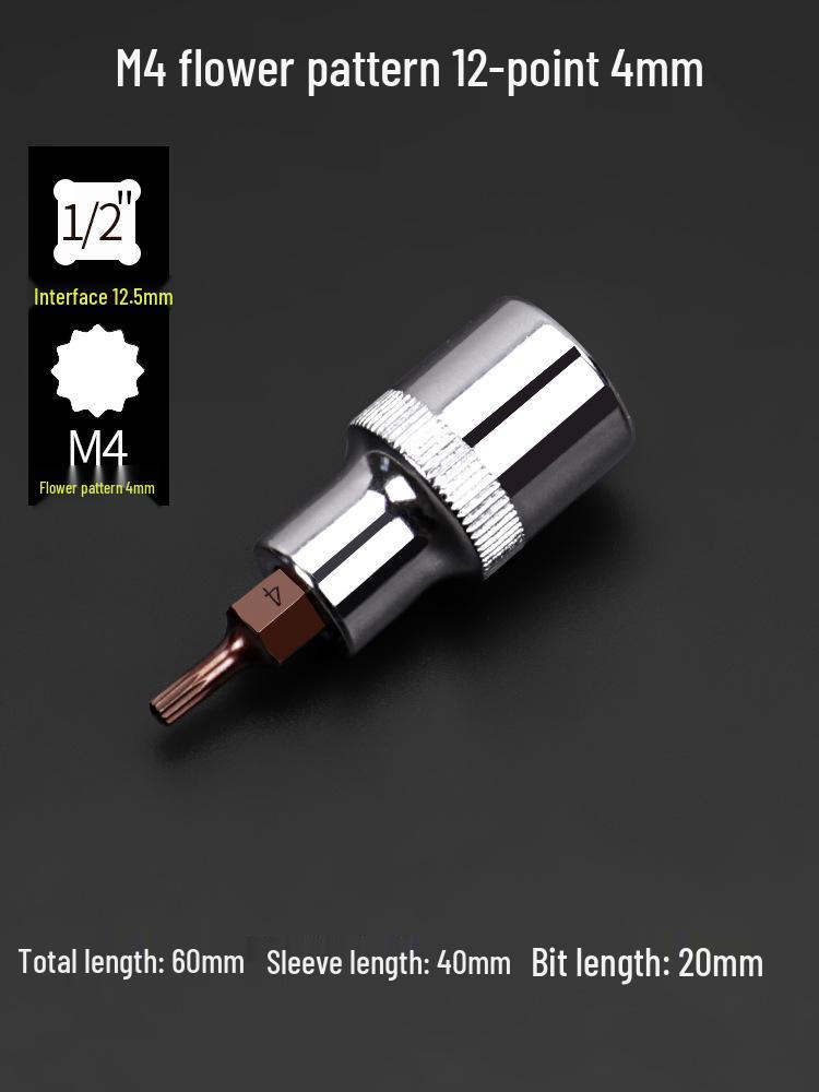 Pflaumenblüten M10 Vielzahn-Schlüssel & Sechskant-Schraubendreher-Set, 12-Punkt-Winkel, M14 Blütenförmiges Werkzeug