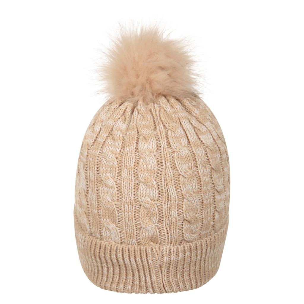 Mountain Warehouse Womens/Ladies Pom Pom Faux Fur Lined Beanie