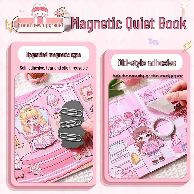 Magnetic Quiet Book: New Style Planner with Educational Stickers for Girls – No-Cut Magnetic Attraction & Iron Absorption