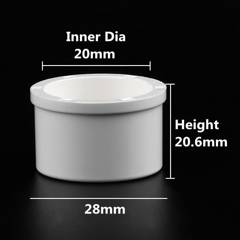 

2~20PCS 20~50mm PVC Water Supply Pipe End Plug Connector Aquarium Accessories Irrigation System Watering White Parts 2 pcs